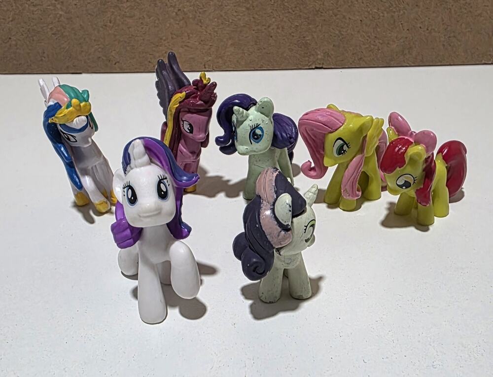Lot of 7 My Little Pony G4 Friendship Is Magic 3" Figures Molded Hair